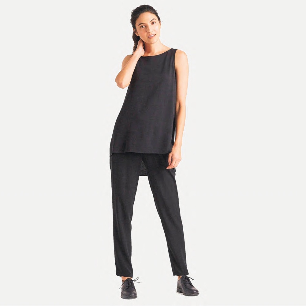 Eileen Fisher Black Silk Pant